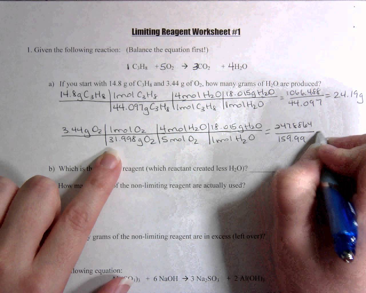 Stoichiometry Limiting Reactants Worksheet Answer Key 193789