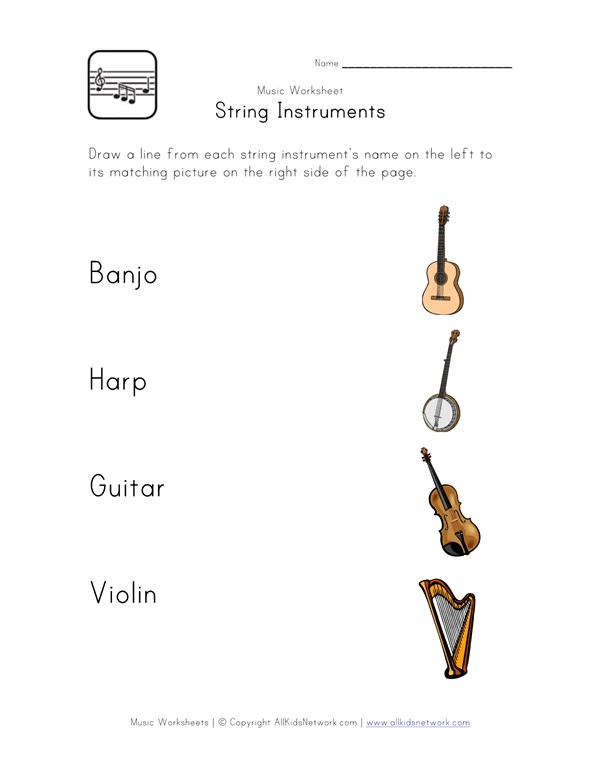 String Instruments Worksheet