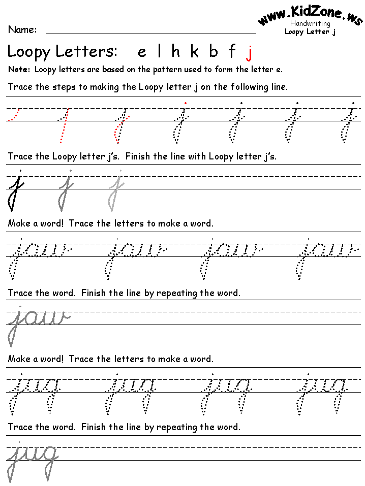 Teaching Cursive Handwriting Worksheets 721085