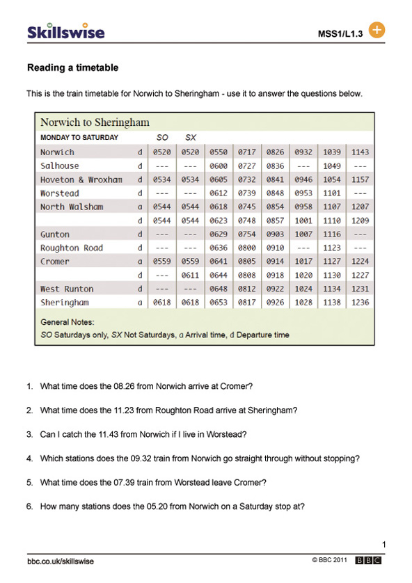 Timetable Worksheets 316900