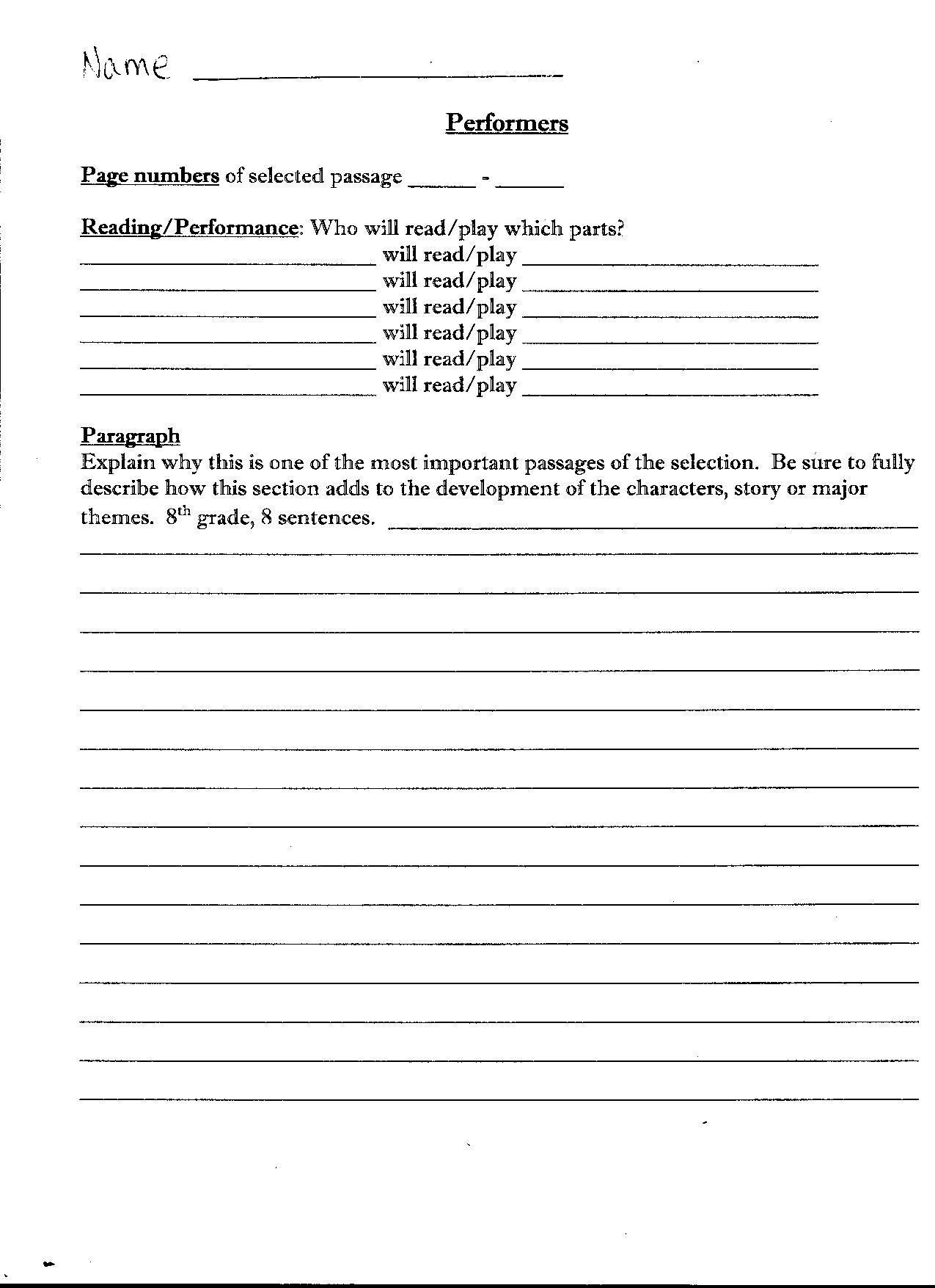 Tmsla8   The Giver Assignments, The Giver Worksheets