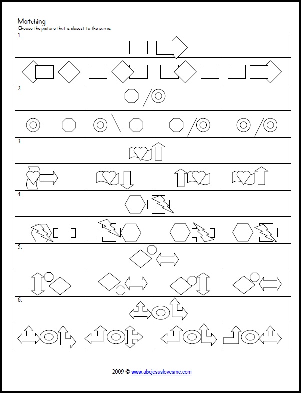 Tons Of Printable Matching, Tracking, Copying, And Patterning