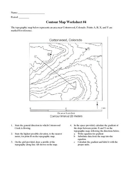 Topographic Map Worksheets Davezan, Reading A Map Worksheet