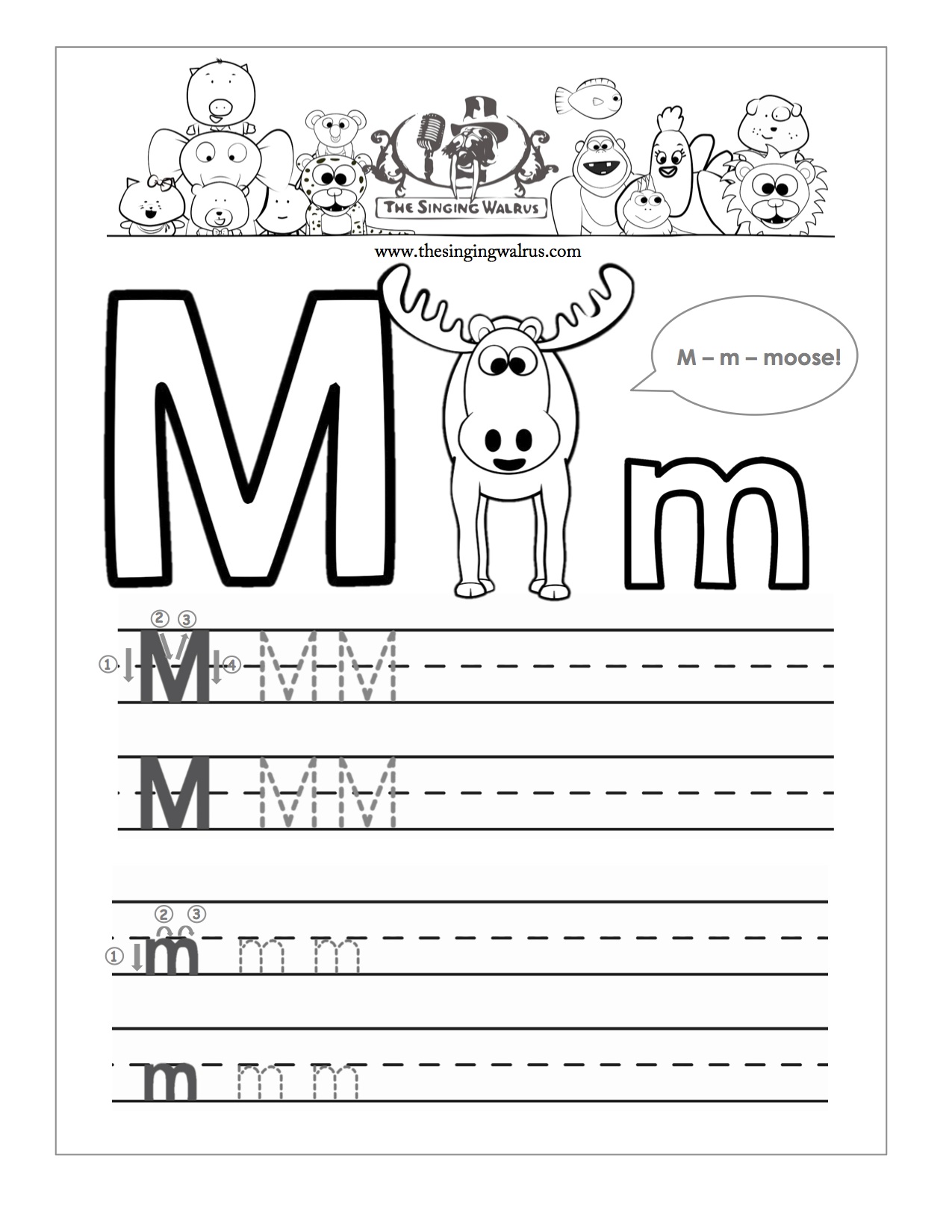 Tracing Letter M Worksheets Kindergarten 926921