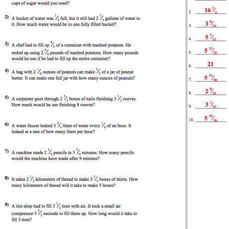 Unit Rates With Fractions Worksheet Answers Nms Self Paced Math