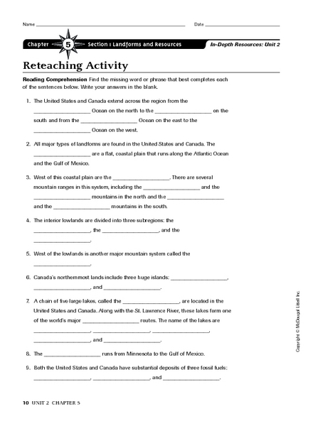 Us Landforms Worksheet The Best Worksheets Image Collection