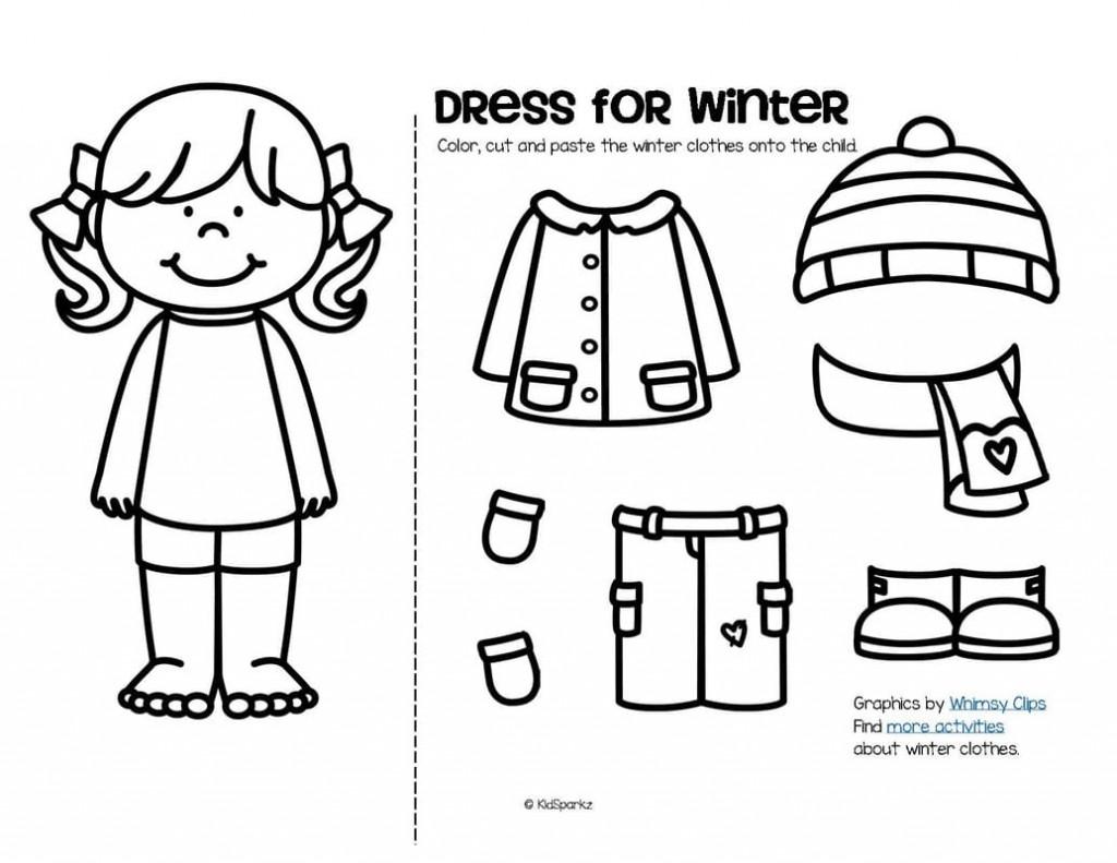 Winter Clothing Worksheets For Kindergarten  1025914