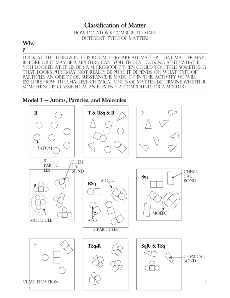 Worksheet Classification Of Matter 963661