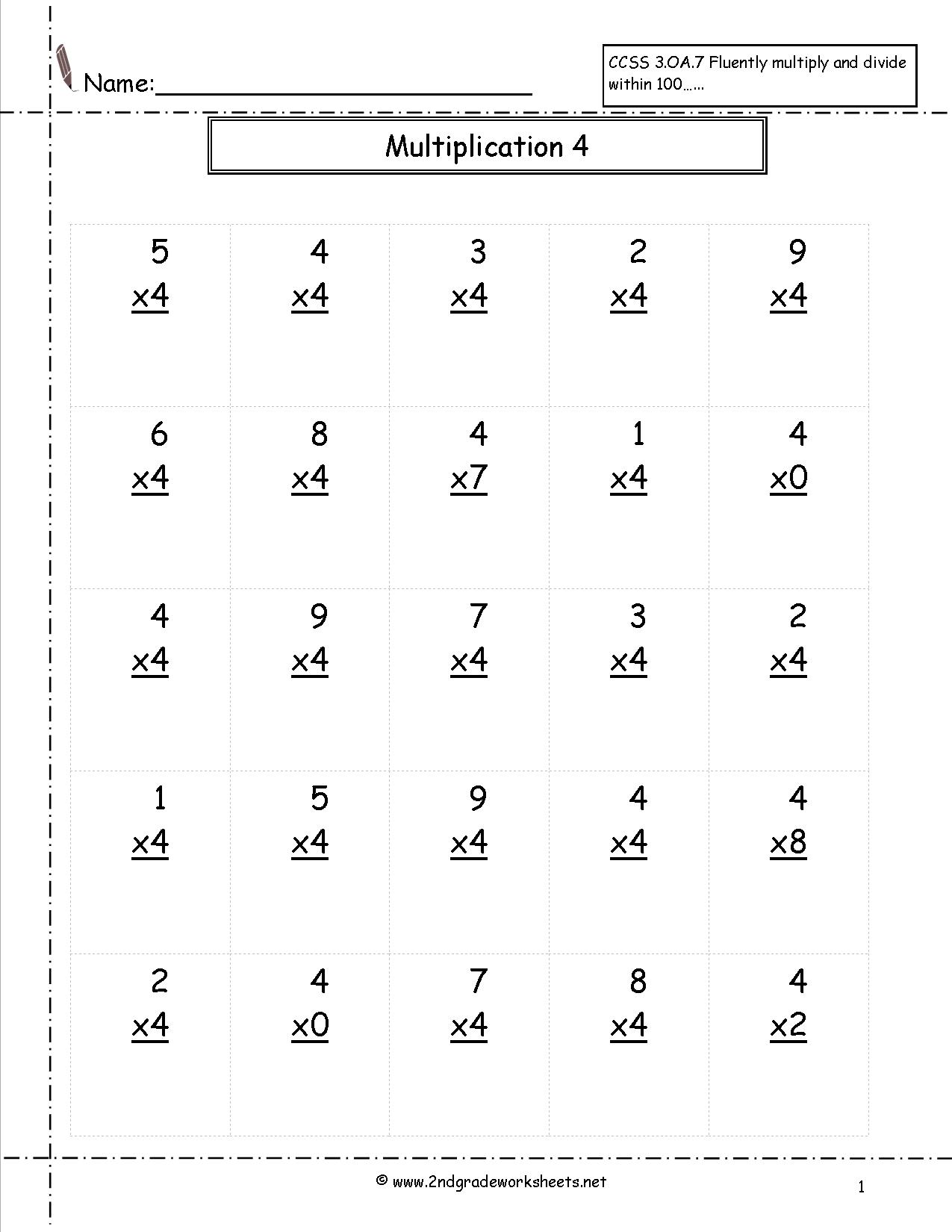 Worksheets For Grade 4 On Multiplication 486938