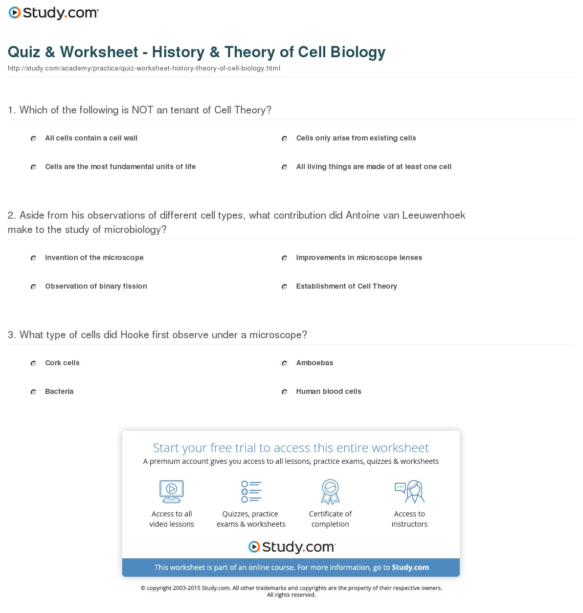 Worksheets Holt Biology Worksheet Answers Chicochino, Cell