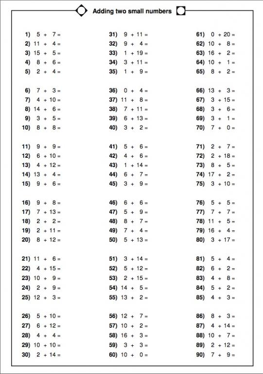 Worksheets In Maths