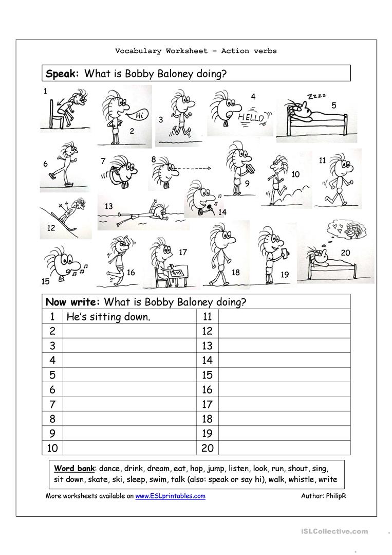 Fun Verb Worksheets