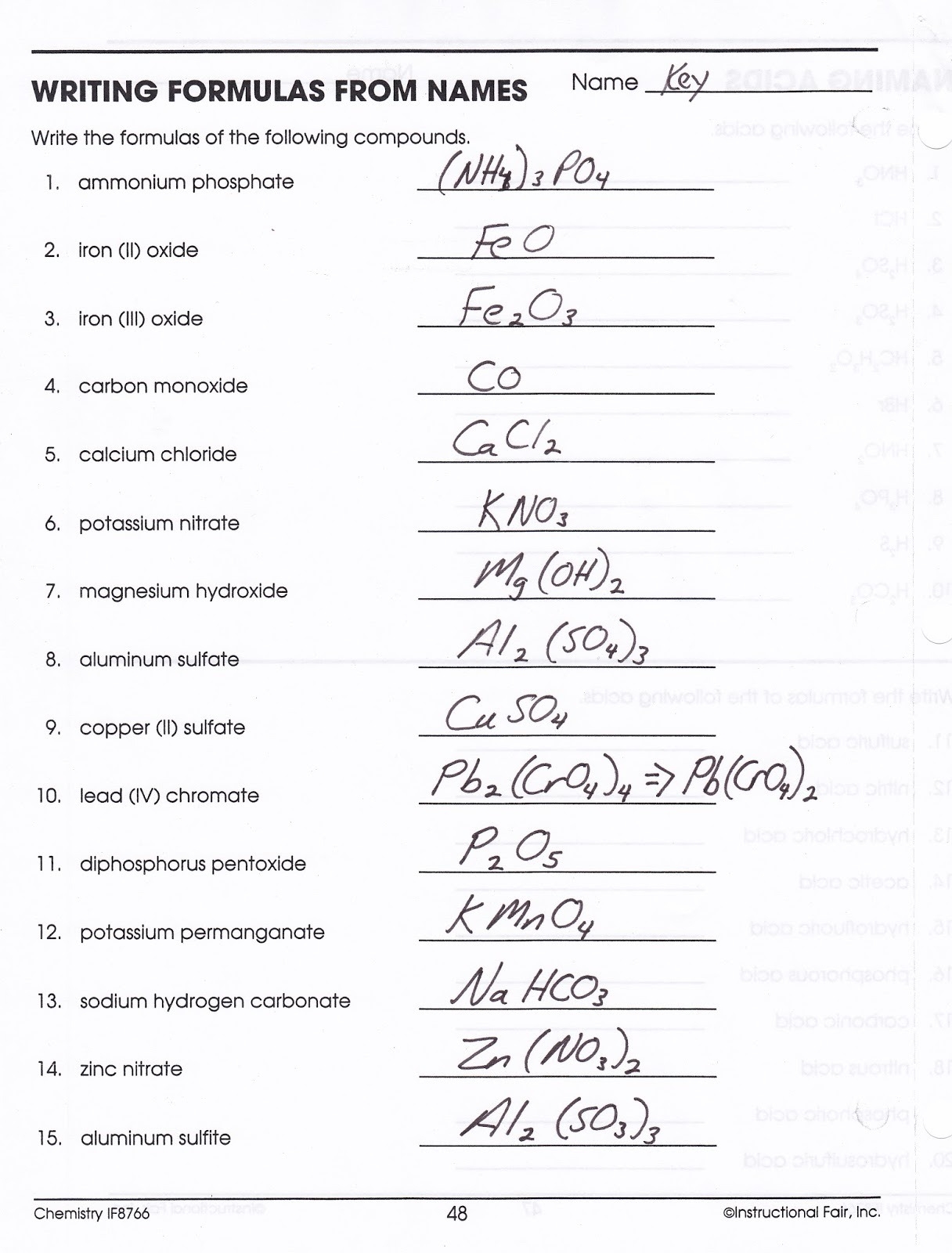 Writing Formulas And Naming Compounds Worksheet The Best
