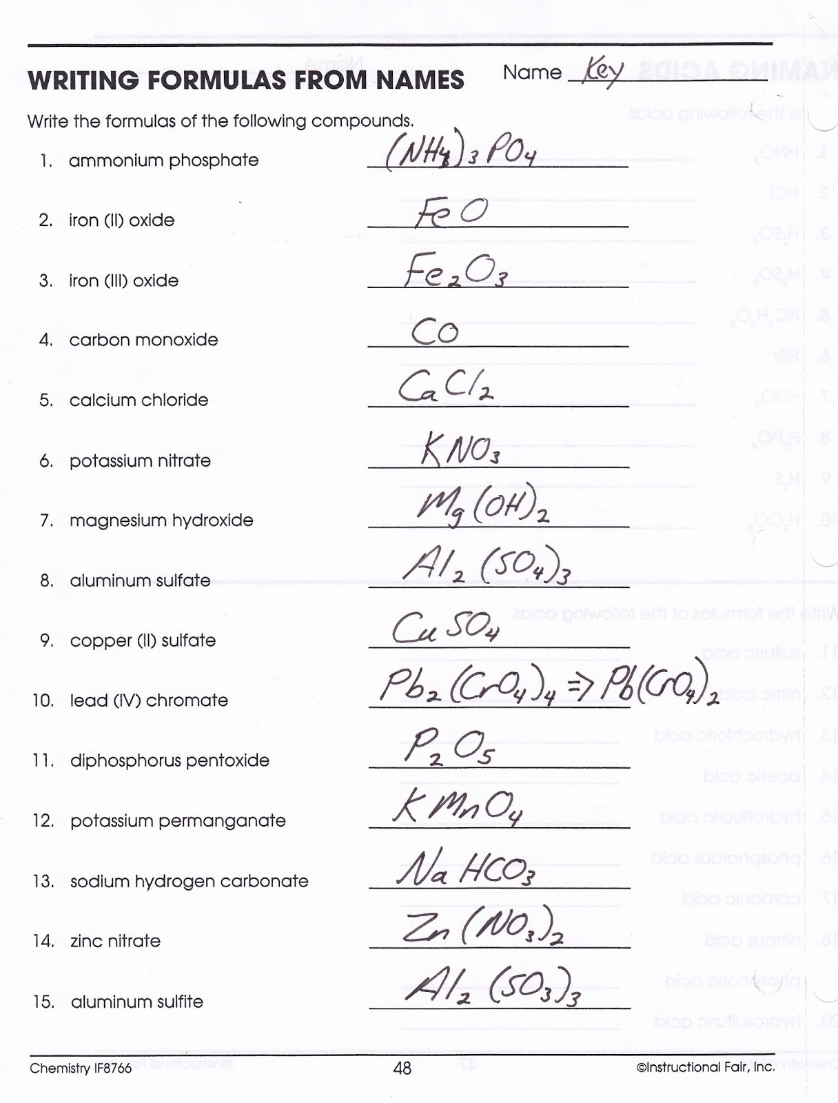 Writing Formulas And Naming Compounds Worksheet The Best | Free ...