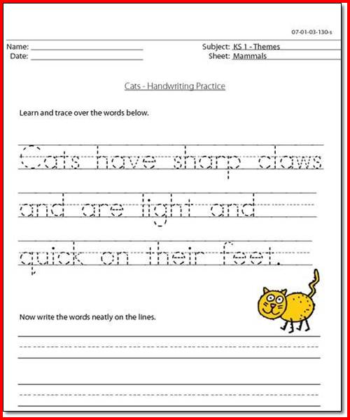 Writing Practice Worksheets For 1st Graders | Free Worksheets Samples
