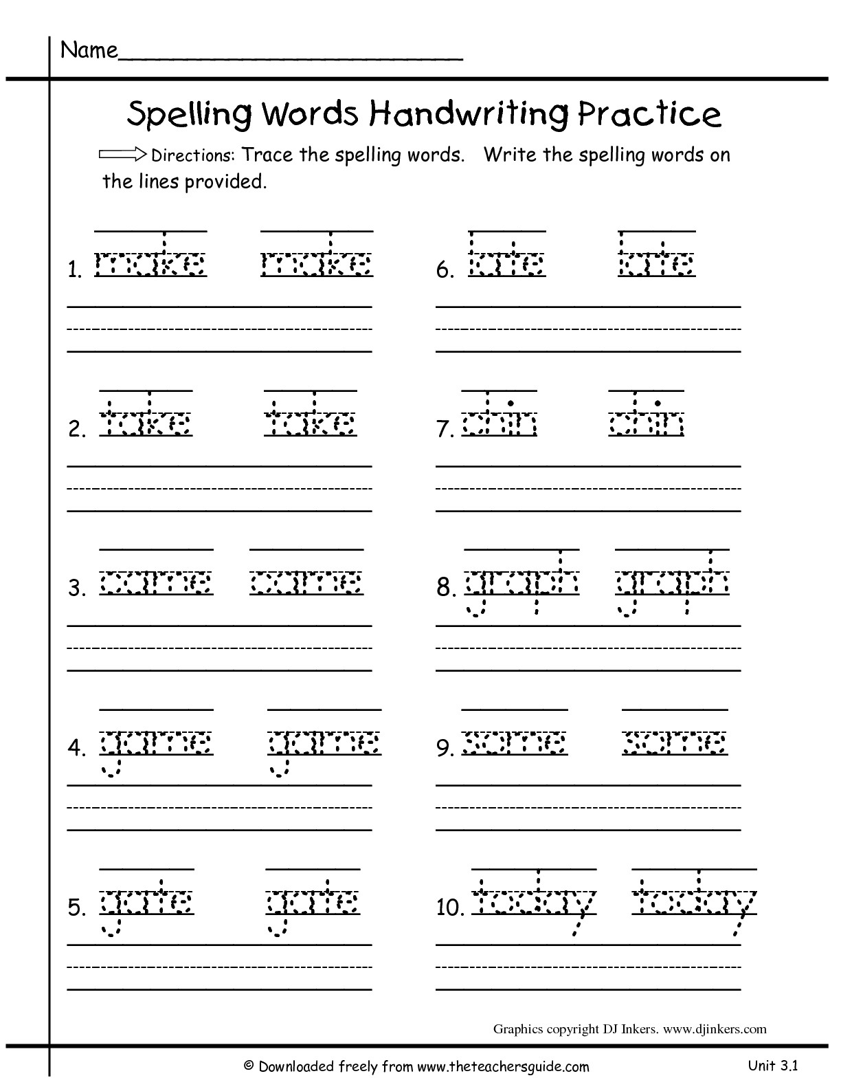 Writing Worksheets For First Grade Printable 744487
