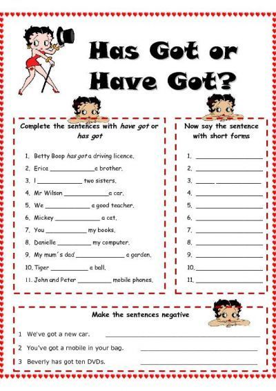 Have And Have Got Grammar Exercises