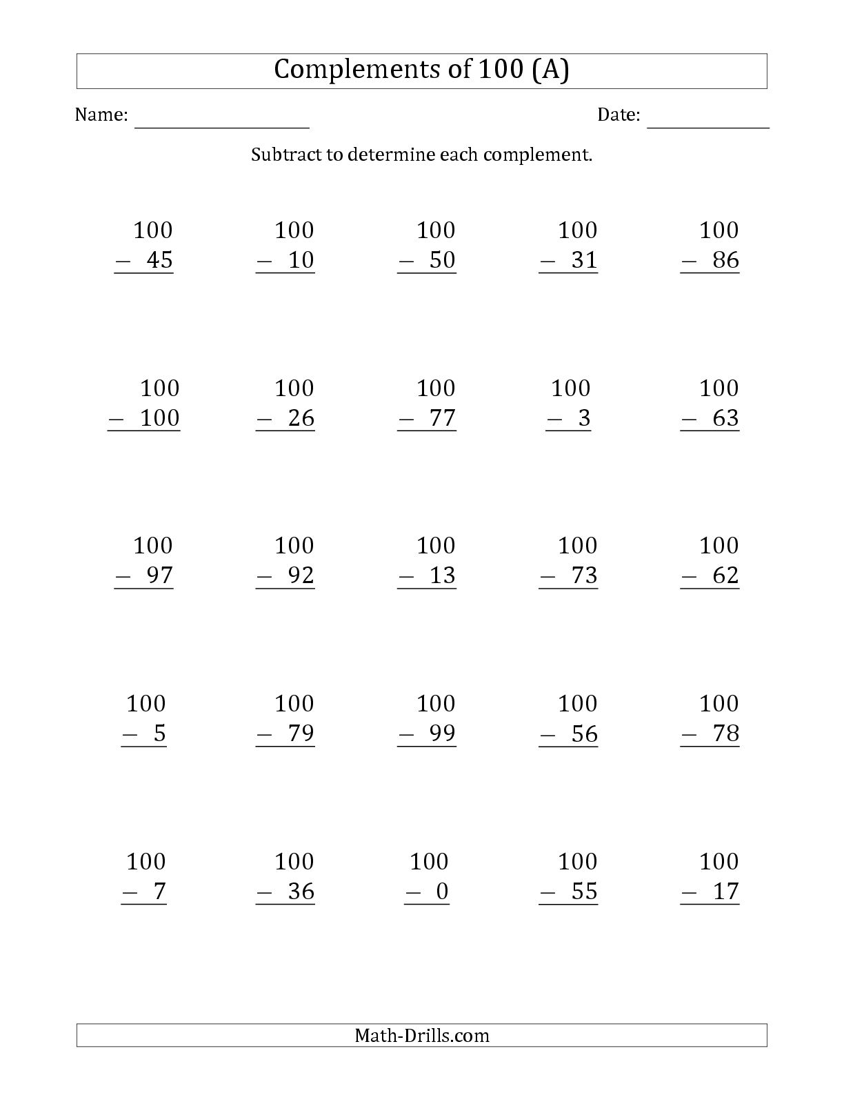 3 Digit Subtraction Worksheets Across Zeros 2nd Grade Math 100