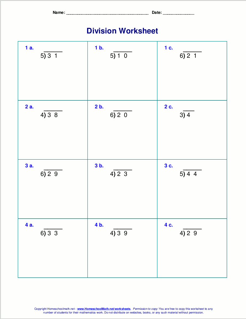 4th Grade Math Division With Remainders Worksheets  1211941