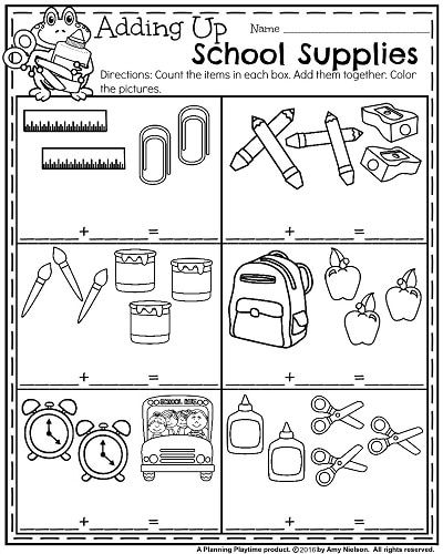 Back To School Kindergarten Worksheets