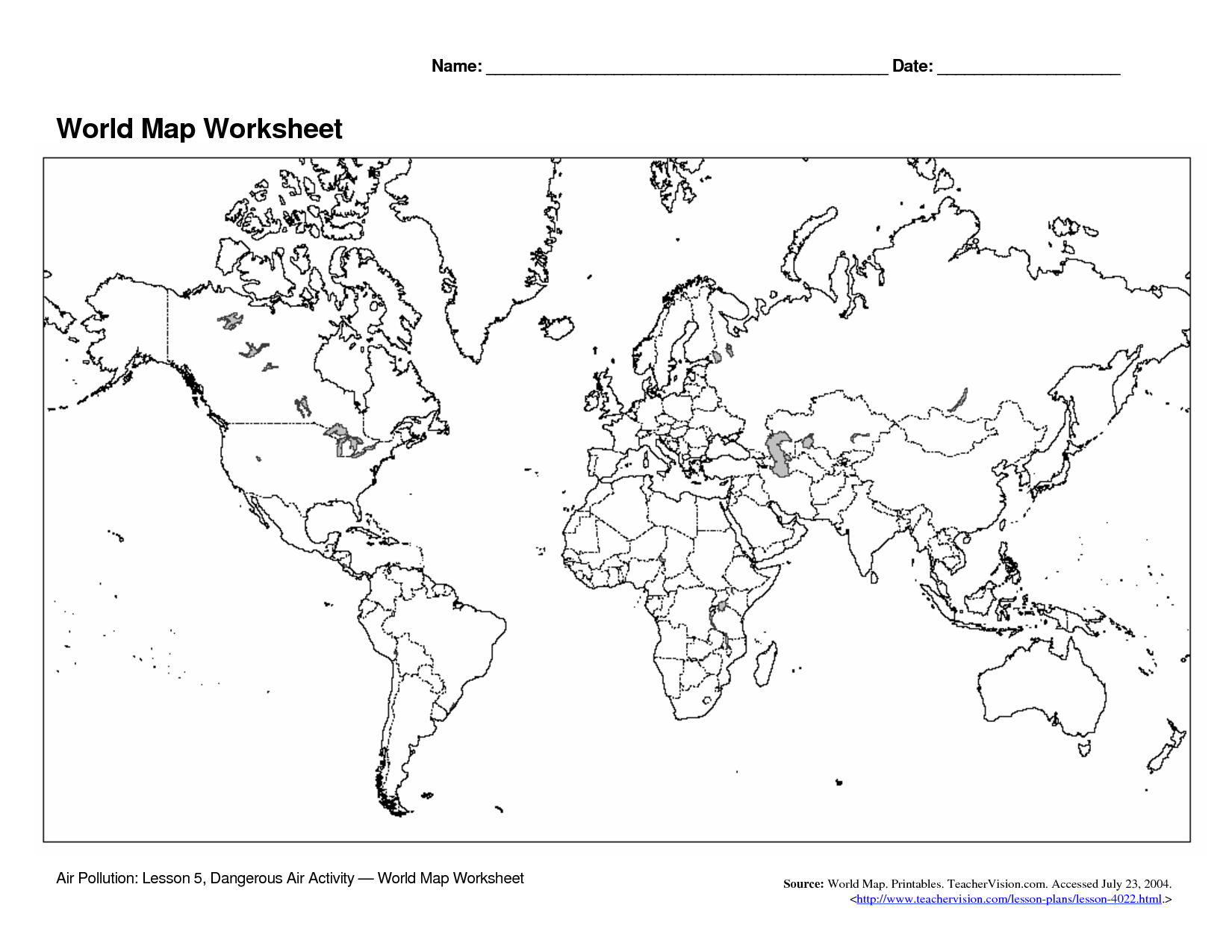 5 Best Images Of World Map Printable Worksheet World Map, Map