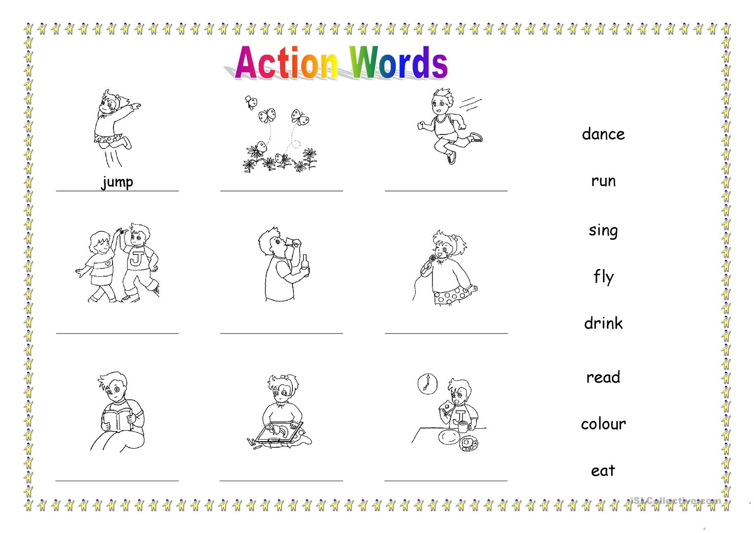 Action Verbs Kindergarten Worksheets 1186752
