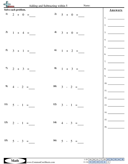Addition Worksheets