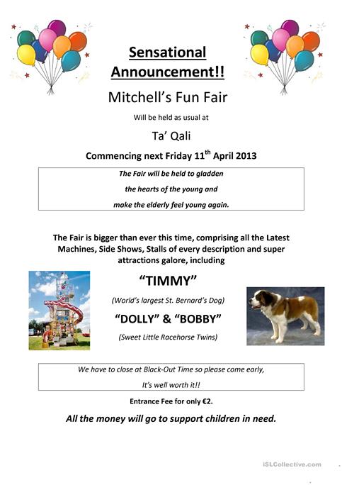 Advert Comprehension Worksheet