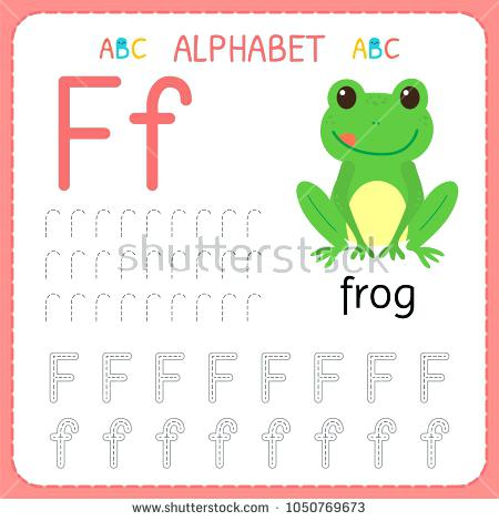Alphabet Tracing Worksheet Preschool Kindergarten Writing Stock