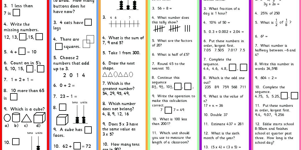 And Mixed Mental Maths Taster Classroom Secrets Free Worksheets