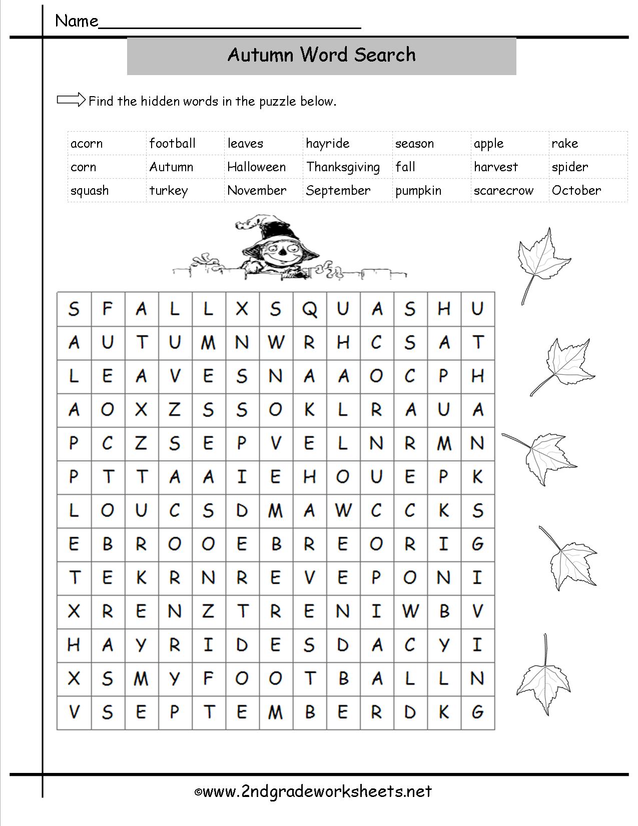 Autumn Worksheets For Preschoolers 1285845
