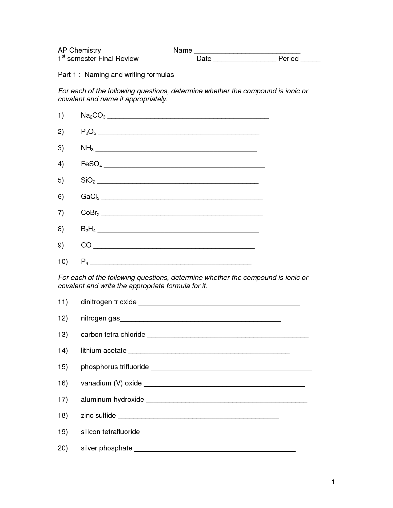 Best Photos Of Ionic And Molecular Compounds Worksheet, Naming