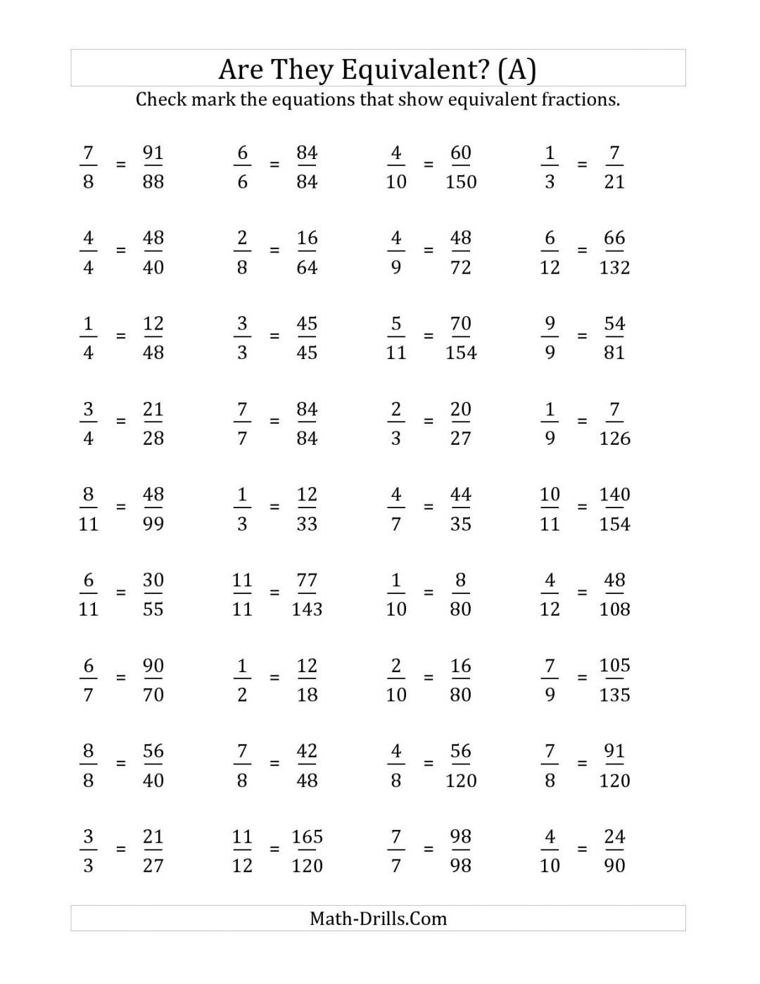 Best Solutions Of Free Printable Fraction Worksheets For 6th Grade
