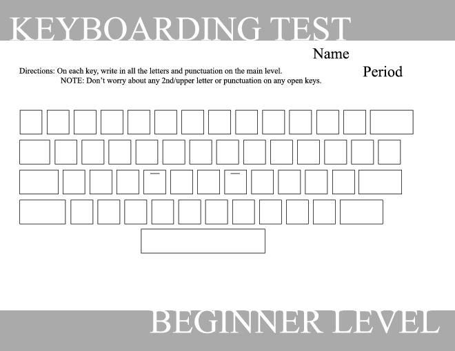 Blank Typing Keyboard Worksheet