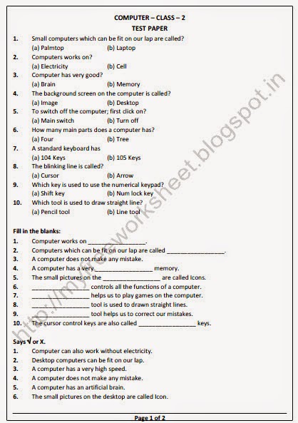 Computer Science Worksheets For Kindergarten