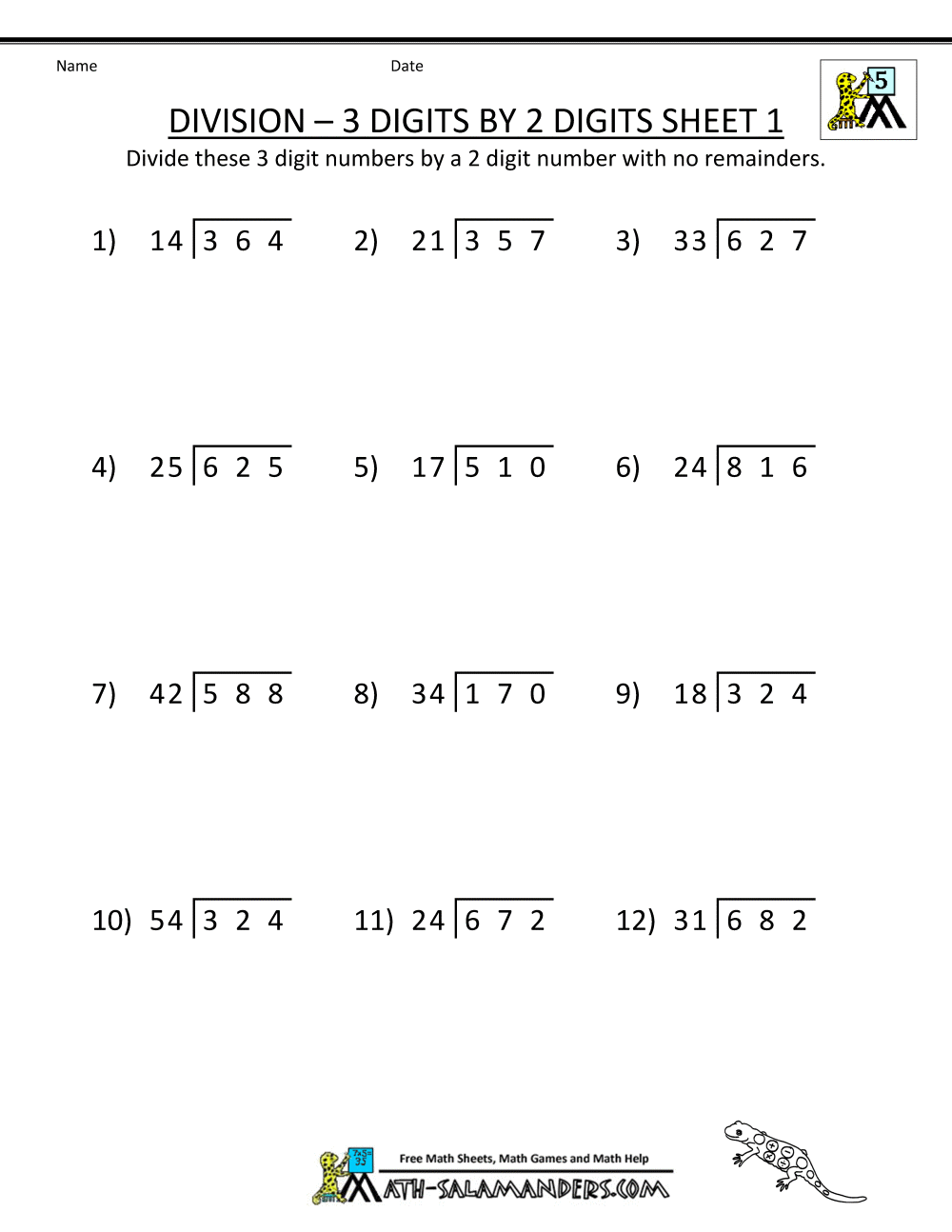 Division Worksheets Grade 5 Common Core  34752