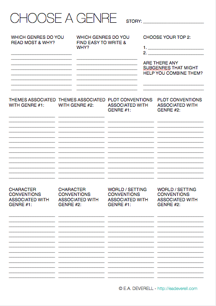 Choose A Genre (writing Worksheet Wednesday)