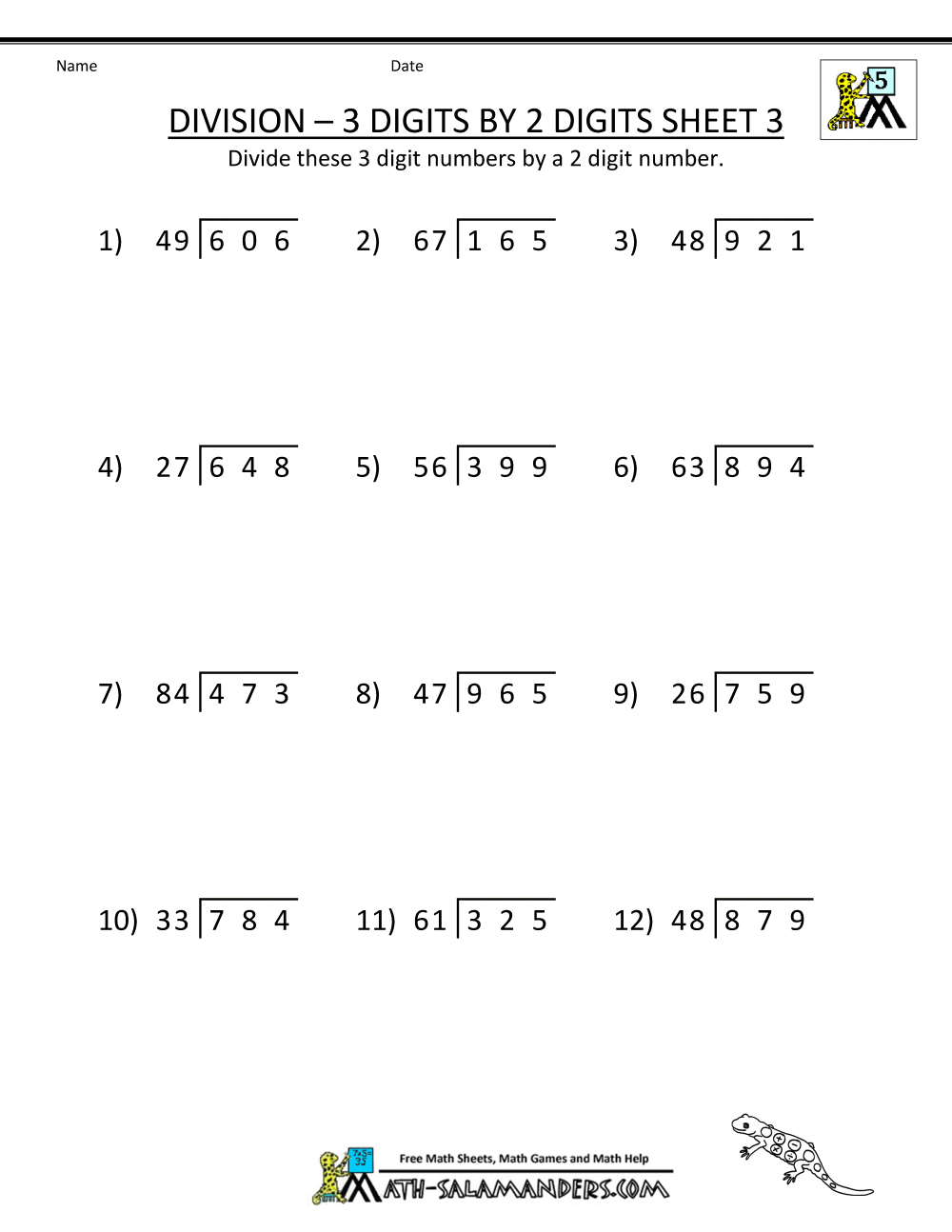 Free Division Worksheets With Pictures