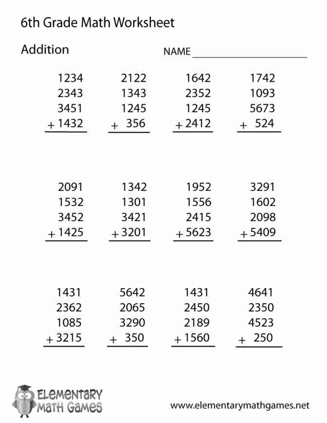 Free Math Worksheets For 6th Grade Fractions  1081789