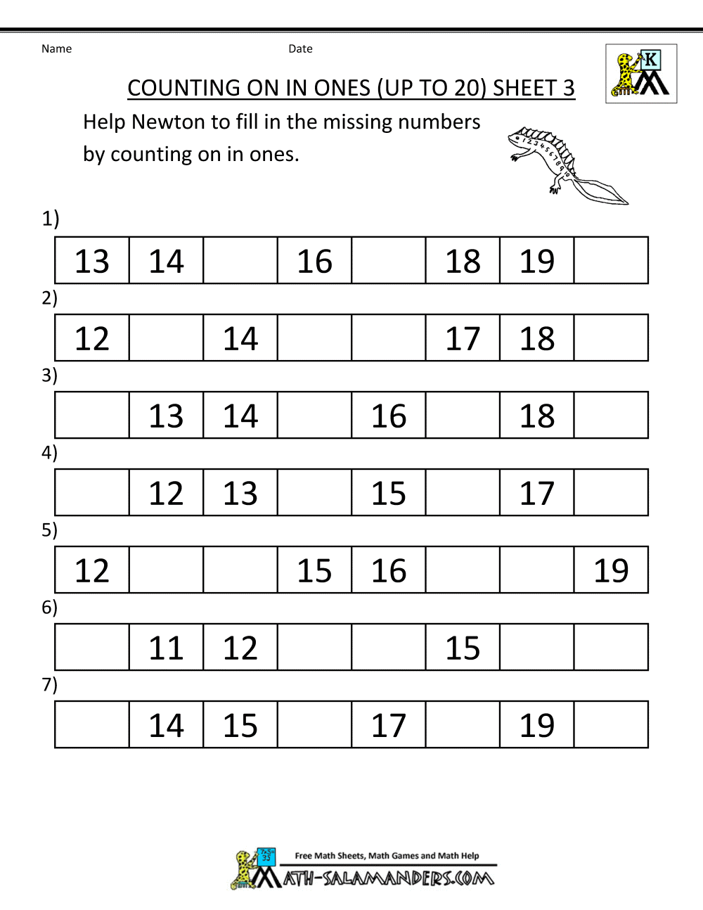 Free Math Worksheets On Number Sequences 1149065