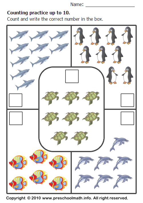 Free Preschool Counting Practice Math Worksheets