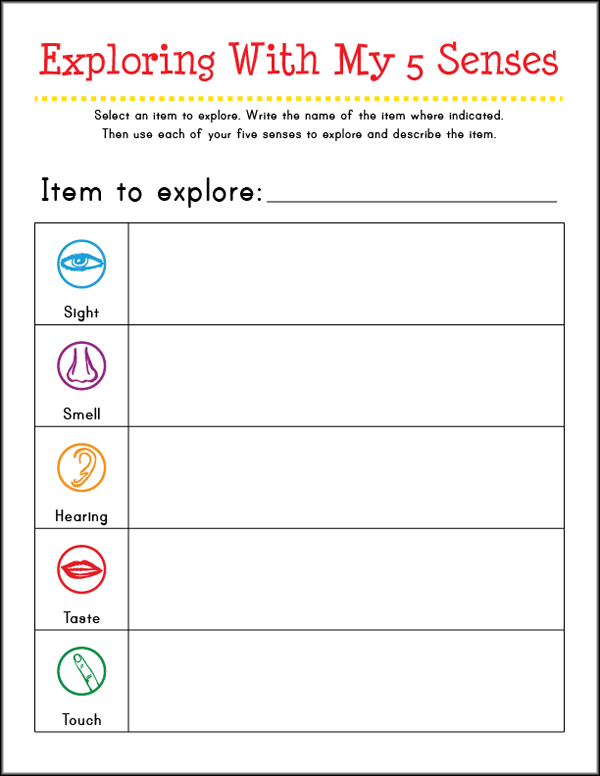 Free Printable Five Senses Worksheets For Preschool 1388841