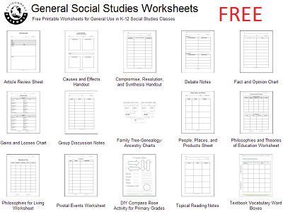 Free Social Studies Reproducibles & Worksheets