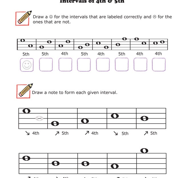 Music Interval Worksheets