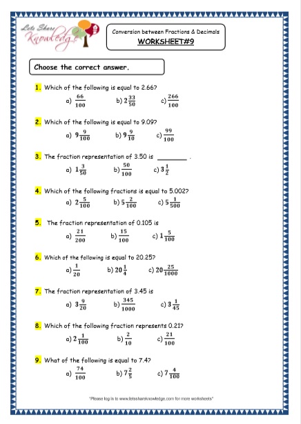 Grade 4 Maths Resources (3 2 Conversion Between Fractions And