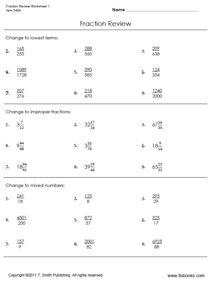 Ideas Of Free Printable Fraction Worksheets For 6th Grade Fraction