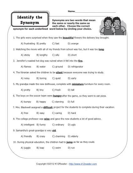 Identify The Synonym