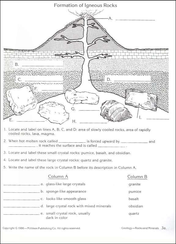 Identifying Rock Types Worksheet Worksheets For All