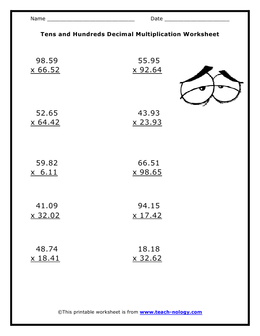 Image 6th Grade Math Worksheets Decimal Multiplication Download