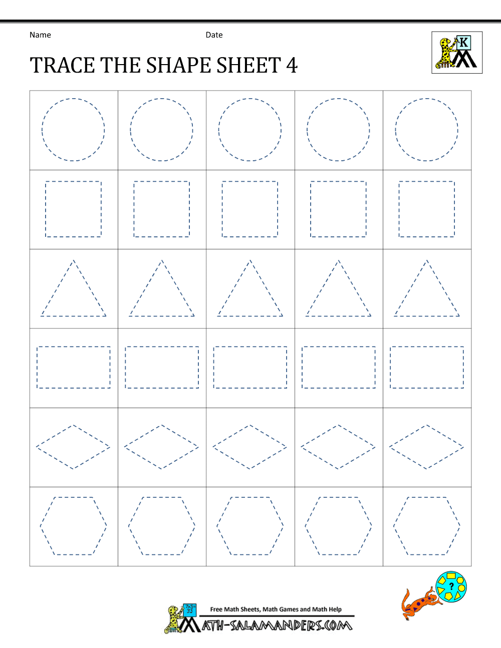 Kindergarten Printable Tracing Worksheets 1047036